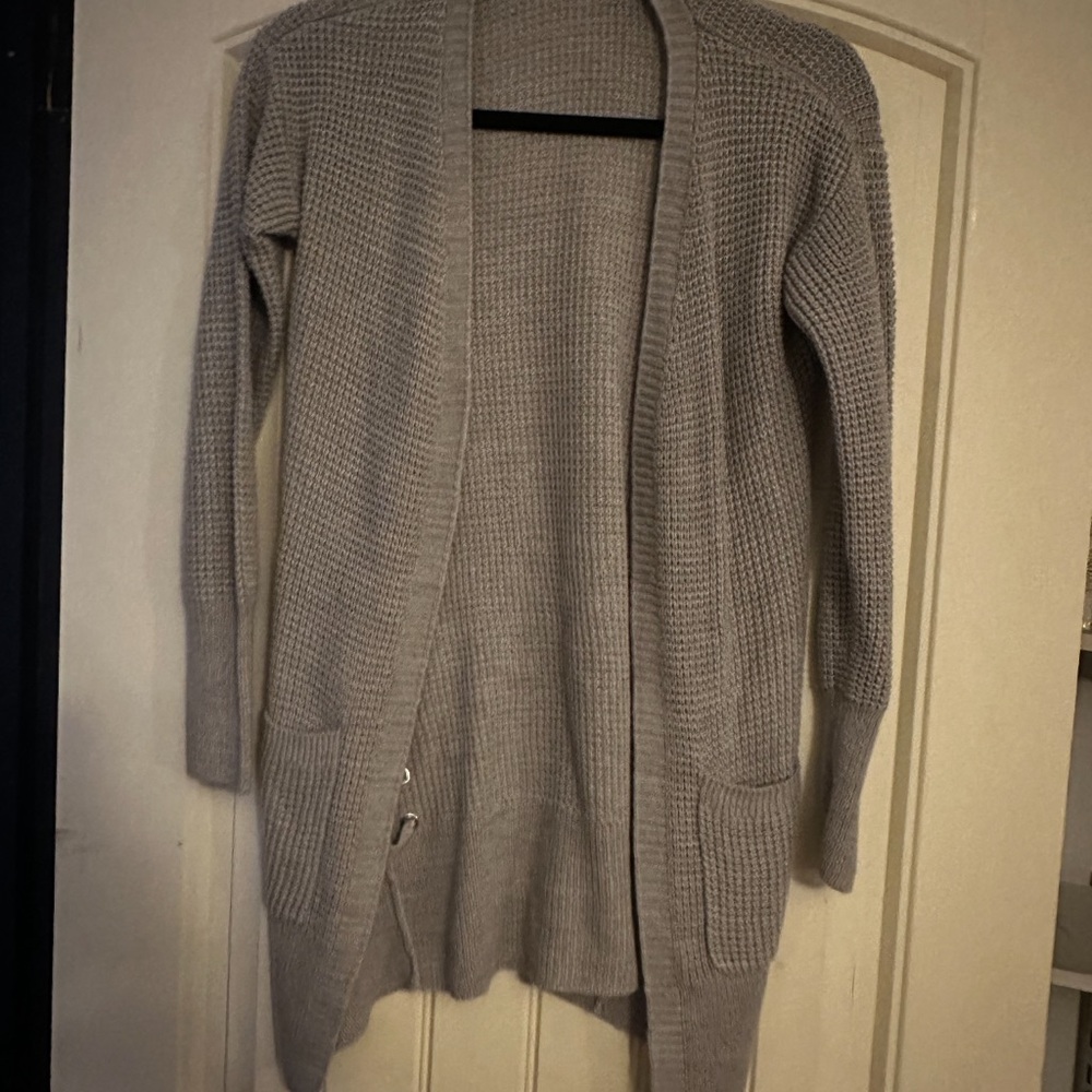 No Boundaries Light Gray Cardigan Sweater
